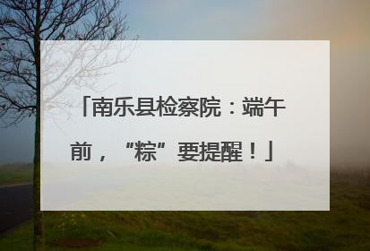 南乐县检察院：端午前，“粽”要提醒！